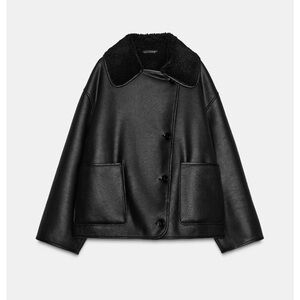 NWT Zara ZW Collection Double-Faced Jacket in Black
